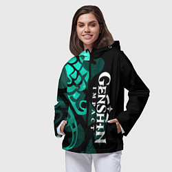 Ветровка с капюшоном женская ТАТУИРОВКА СЯО АДЕПТ, цвет: 3D-черный — фото 2