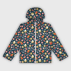 Ветровка с капюшоном женская Christmas Background, цвет: 3D-белый