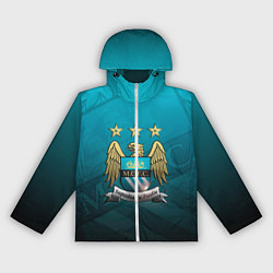 Ветровка с капюшоном женская Manchester City Teal Themme, цвет: 3D-белый