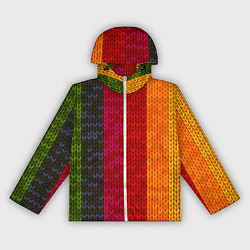 Ветровка с капюшоном женская Вязаная радуга, цвет: 3D-белый