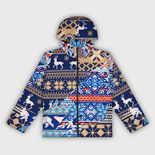 Женская ветровка НОВОГОДНИЙ УЗОР ОЛЕНИ И МЕДВЕДИ НОВЫЙ ГОД 2022 / 3D-Черный – фото 1