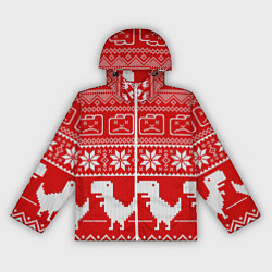 Ветровка с капюшоном женская Вязаный принт, цвет: 3D-белый