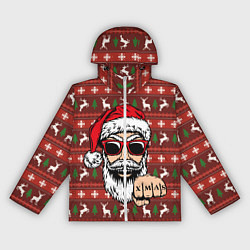 Ветровка с капюшоном женская Bad Santa Плохой Санта, цвет: 3D-белый
