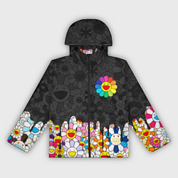 Ветровка с капюшоном женская MURAKAMI МУРАКАМИ ПОТЕКИ, цвет: 3D-черный