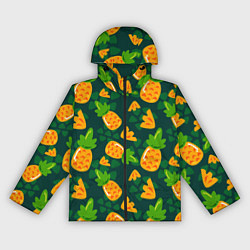 Ветровка с капюшоном женская Ананасы Много ананасов, цвет: 3D-черный