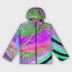 Ветровка с капюшоном женская Красочный взрыв, цвет: 3D-черный