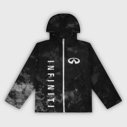 Ветровка с капюшоном женская Infiniti, Инфинити Черно серый фон, цвет: 3D-белый