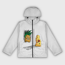 Ветровка с капюшоном женская HERES PINEAPPLE!, цвет: 3D-черный