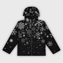 Ветровка с капюшоном женская Снежинки - С Новый год, цвет: 3D-черный