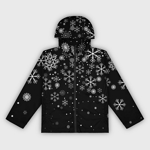 Женская ветровка Снежинки - С Новый год / 3D-Черный – фото 1