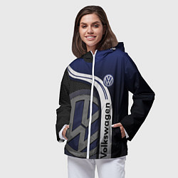 Ветровка с капюшоном женская Volkswagen Фольксваген, цвет: 3D-белый — фото 2