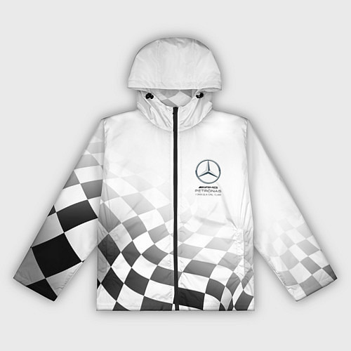 Женская ветровка MERCEDES, МЕРСЕДЕС СПОРТ, ФИНИШНЫЙ ФЛАГ, ФОРМУЛА 1 / 3D-Черный – фото 1