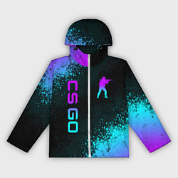 Ветровка с капюшоном женская CS GO NEON SYMBOL STYLE SKIN КС ГО НЕОН, цвет: 3D-белый