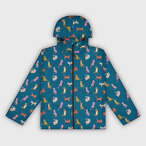 Женская ветровка Тигрята на темном фоне / 3D-Черный – фото 1