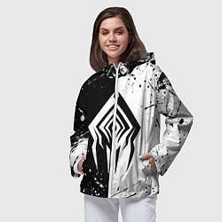Ветровка с капюшоном женская WARFRAME STALKER BLACK WHITE СТАЛКЕР, цвет: 3D-белый — фото 2