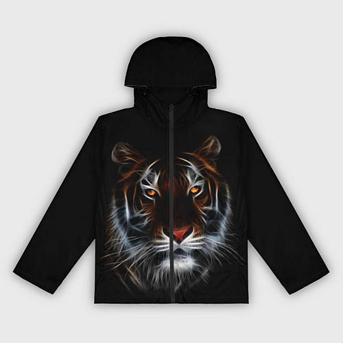 Женская ветровка Тигр в Темноте Глаза Зверя / 3D-Черный – фото 1