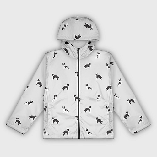 Женская ветровка Черно-белые собачки паттерн / 3D-Черный – фото 1