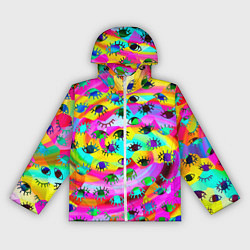 Ветровка с капюшоном женская Психоделические взгляды, цвет: 3D-белый