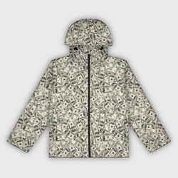 Ветровка с капюшоном женская Доллары Dollars, цвет: 3D-черный