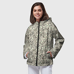 Ветровка с капюшоном женская Доллары Dollars, цвет: 3D-черный — фото 2