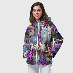 Ветровка с капюшоном женская Начало зимы, цвет: 3D-белый — фото 2