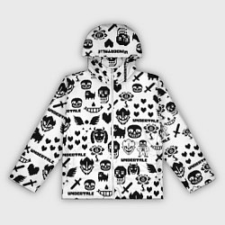 Ветровка с капюшоном женская UNDERTALE WHITE PATTERN, цвет: 3D-белый
