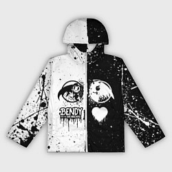 Ветровка с капюшоном женская BLACK AND WHITE BENDY AND THE INK MACHINE, цвет: 3D-белый