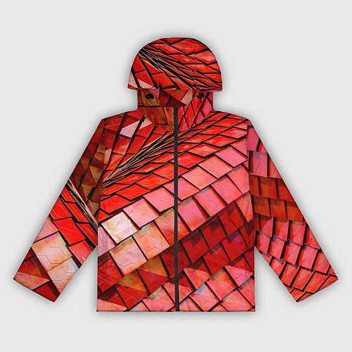 Женская ветровка Красная спартаковская чешуя / 3D-Черный – фото 1