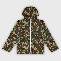 Ветровка с капюшоном женская Камуфляж Излом, цвет: 3D-белый