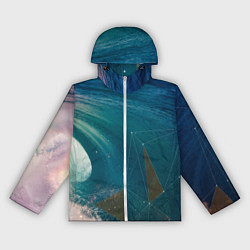 Ветровка с капюшоном женская Геометрия на волне, цвет: 3D-белый