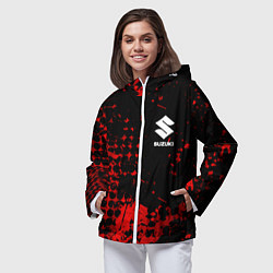 Ветровка с капюшоном женская Suzuki , Сузуки, цвет: 3D-белый — фото 2