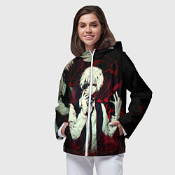 Ветровка с капюшоном женская Токийский Гуль и Брызги Аниме Ghoul, цвет: 3D-белый — фото 2