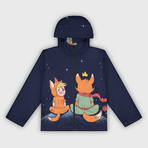 Женская ветровка Маленький принц и лис смотрят на небо / 3D-Черный – фото 1