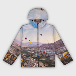 Ветровка с капюшоном женская Воздушные Шары!, цвет: 3D-черный