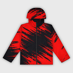 Ветровка с капюшоном женская Красная краска брызги, цвет: 3D-черный