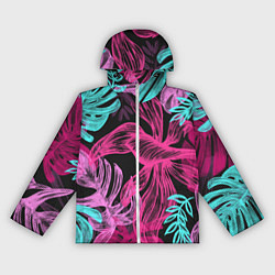 Ветровка с капюшоном женская Папоротниковый неон, цвет: 3D-белый