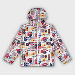 Ветровка с капюшоном женская Рок Музыкант, цвет: 3D-белый