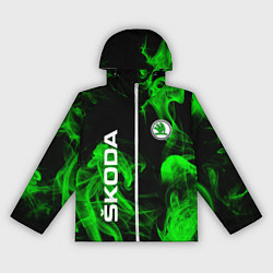 Ветровка с капюшоном женская Skoda: Green Smoke, цвет: 3D-белый