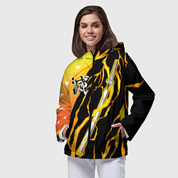 Ветровка с капюшоном женская Kisatsutai - Zenitsu Agatsuma, цвет: 3D-черный — фото 2