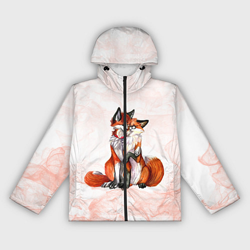 Женская ветровка Влюблённые Лисы Love / 3D-Черный – фото 1