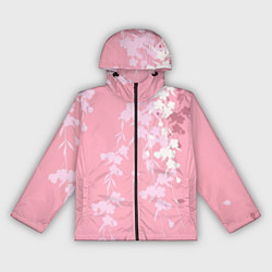 Ветровка с капюшоном женская Цветущая ива, цвет: 3D-черный