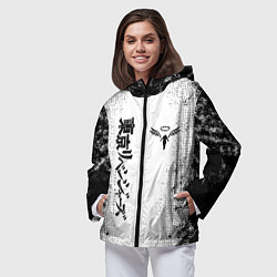 Ветровка с капюшоном женская Токийские мстители Tokyo Revengers logo, цвет: 3D-черный — фото 2
