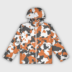 Ветровка с капюшоном женская Orange Camo, цвет: 3D-белый