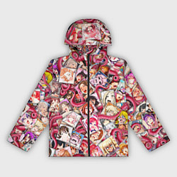 Ветровка с капюшоном женская Ахегао с щупальцами в цвете, цвет: 3D-черный