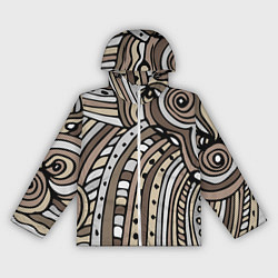 Ветровка с капюшоном женская Абстрактный геометрический рисунок от руки Волны,, цвет: 3D-белый
