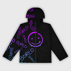 Ветровка с капюшоном женская Neon Bored Half pattern, цвет: 3D-черный