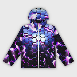 Ветровка с капюшоном женская Соты - 3d, цвет: 3D-белый