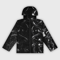 Женская ветровка Змеиный Паттерн Snake Black