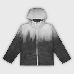 Ветровка с капюшоном женская Туманный лес - туман, цвет: 3D-белый