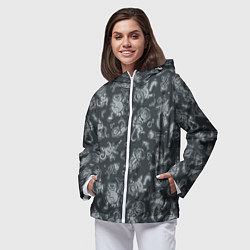 Ветровка с капюшоном женская Морские Котики: Черный, цвет: 3D-белый — фото 2